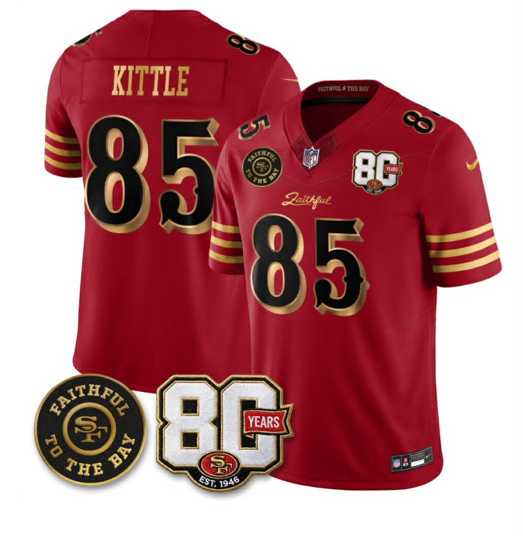 Men 2026 San Francisco 49ers #85 Kittle red Nike Limited NFL Jersey 080501